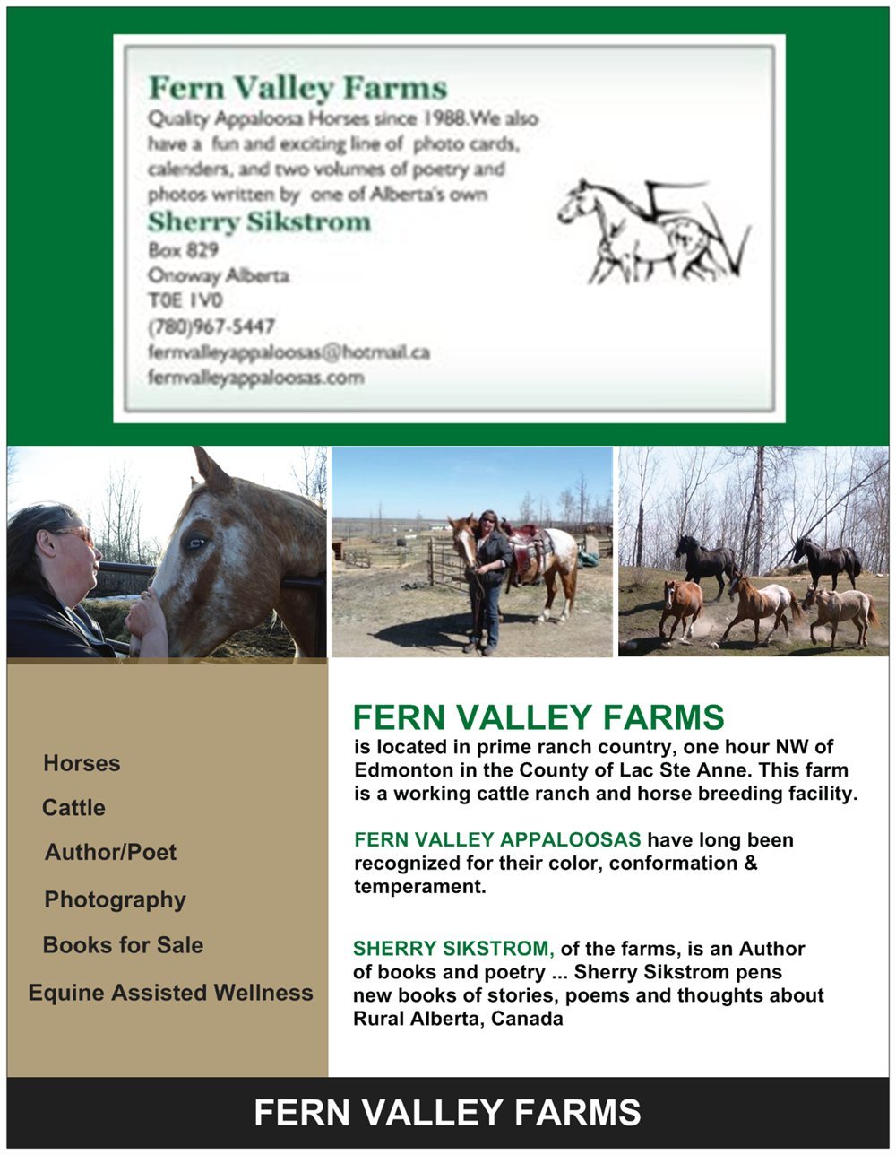 FERN VALLEY FARMS Onoway AB7809675447 nphone Business