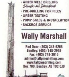 TALL PINE WATER WELL DRILLING 403-550-4709 Bentley AB