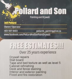 POLLARD & SON PAINTING & DRYWALL  403-597-8403  Sylvan Lake AB