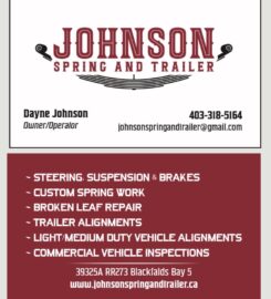JOHNSON SPRING & TRAILER 403-318-5164 Blackfalds AB